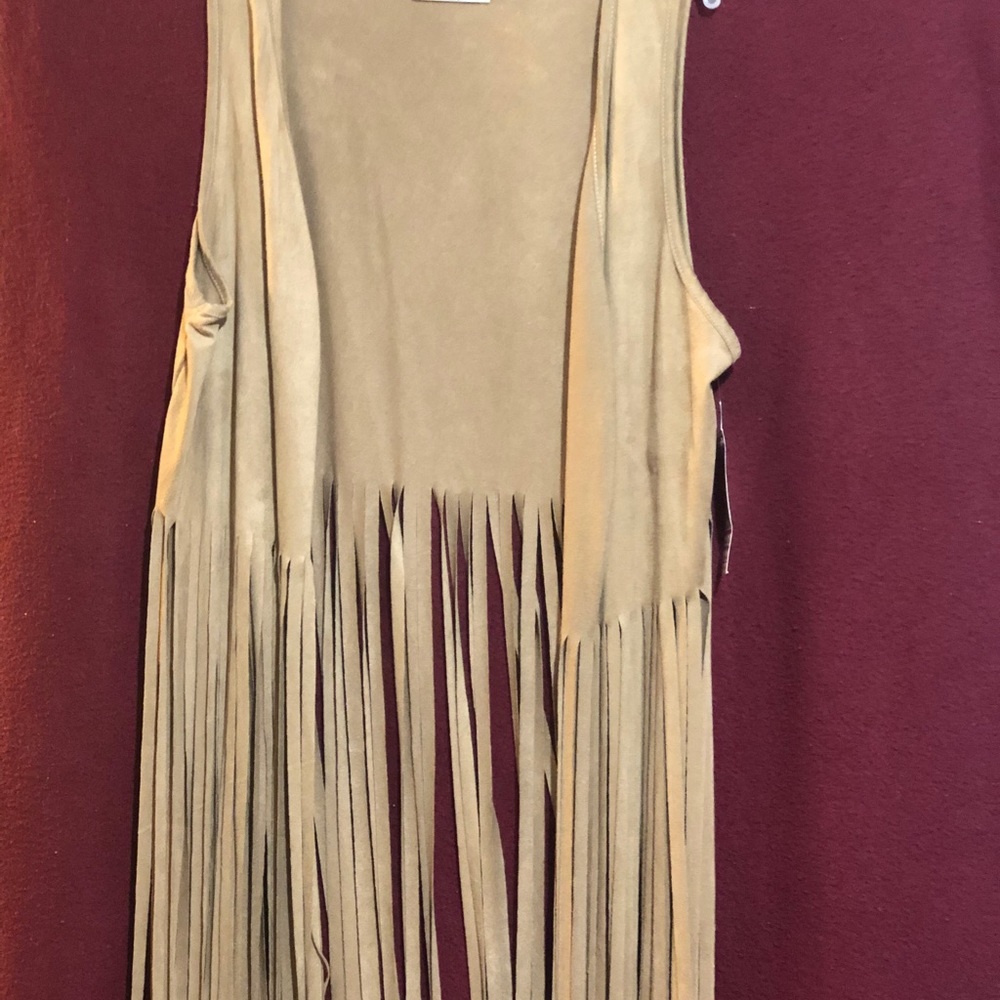 Tan soft suede vest